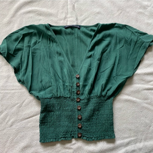 Abercrombie greenish blue blouse, size S - Picture 2 of 3